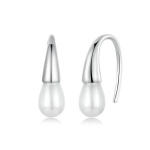 Elegant temperament, water droplet pearl ear hook, noble and minimalist style, s925 pure silver earrings and earrings
