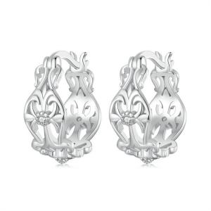Original palace style retro patterned earrings with elegant French style for women s925 pure silver earrings and earrings