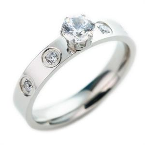 European and American 8MM Personalized Simple Titanium Steel Water Diamond Fashion Diamond Ring Wedding Valentine's Day Women's Ring