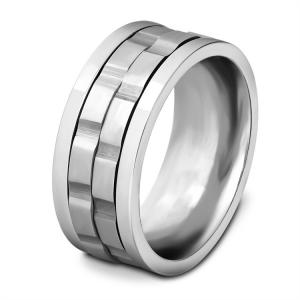 Amazon Wish European and American Personalized 9mm Rotating Gear Ring for Men Titanium Steel Stainless Steel Ring