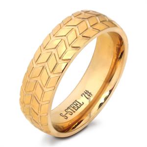 European and American style retro simple 6MM18 K gold black stainless steel fashion trend tire ring ring