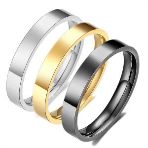 3mm glossy fashionable 316L stainless steel titanium steel ring ring, couple's ring, laser logo