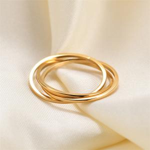 European and American new stainless steel three ring single ring 1MM men's and women's ring fashionable three ring couple ring