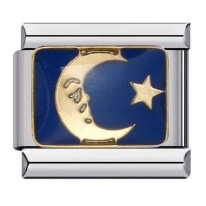 Jiagelin CharmDesign Unique Starry Sky Universe Series Stainless Steel Welding Pattern Star Moon Italian Charm Women's 9mm DIY Bracelet