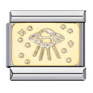 Jiagelin Charm Compact Design, Custom Photo DIY Starry Sky Series Italian Bracelet, Oil Drop 9mm Link, Charm Stainless Steel Bracelet for Women
