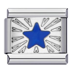 Jiagelin Charm Minimalist DIY 9mm Universe Sun Moon Star Splicing Italian Charm Bracelet Stainless Steel Blue Star Men's and Women's Customized Charm Bracelet