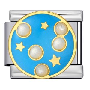 Jiagelin Charm Fashion Star Pearl Pattern Stainless Steel Italian Bracelet DIY Bracelet Jewelry Chain Italian Charm Bracelet Jewelry