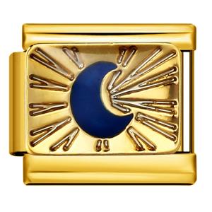Jiagelin Charm Classic mix and match Italian charm stainless steel gold moon Italian charm men and women DIY bracelet