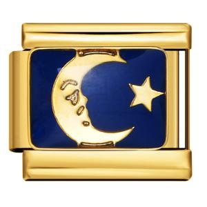 Jiagelin Charm Stainless steel custom DIY starry sky universe series vacuum electroplating welding pattern Italian charm moon bracelet men's and women's gifts