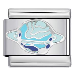 Jiagelin Charm Fashion Customization Colorful Space Planet Italian Charm Link Suitable for 9mm Stainless Steel Bracelet Jewelry DIY Production Men's and Women's Bracelets