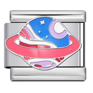 Jiagelin Charm Fashionable and exquisite colorful pattern space planet series stainless steel bracelet, Italian charm design, fashionable stainless steel bracelet gift