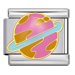 Jiagelin Charm Personalized DIY 9mm Italian Charm Chain Stainless Steel Space Planet Pattern Italian Charm Bracelet