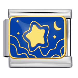 Jiagelin Charm Personalized custom fashion star moon Italian charm link 9mm bracelet made of stainless steel DIY jewelry gift