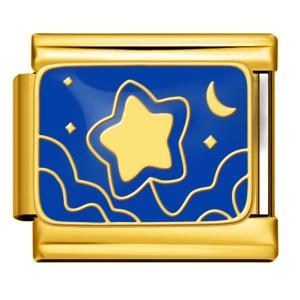 Jiagelin Charm Fashion Stainless Steel Cartoon Star Moon Italian Charm DIY Italian Charm Bracelet Customized Bracelet for Boys and Girls