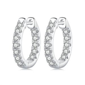 New Sparkling Moissanite Ear Buckle Women's Classic Luxury Versatile s925 Pure Silver Earrings and Earrings Wholesale