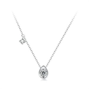Original 50 point moissanite water droplet necklace charm temperament s925 pure silver sparkling collarbone chain accessory