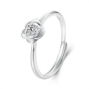 Mosang Diamond Rose Live Proposal Ring Romantic and Elegant s925 Pure Silver Ring