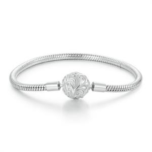 Vintage Pattern DIY Basic Bracelet, European and American Popular Versatile s925 Pure Silver Snake Bone Chain Bracelet