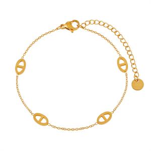 Korean style niche minimalist new pig nose bracelet for women, fashionable and personalized, versatile, gold-plated titanium steel high-end jewelry