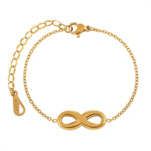 Korean style Instagram niche new minimalist 8-shaped bracelet for women, fashionable and personalized, versatile gold-plated titanium steel hand jewelry