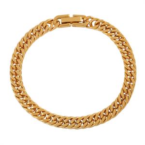 European and American stainless steel four sided round ground chain jewelry buckle bracelet fashionable personality niche high-end titanium steel bracelet