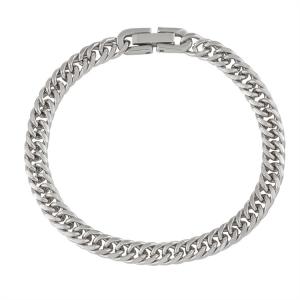 Fashion niche European and American round ground jewelry buckle Cuban chain titanium steel bracelet punk personality high-end feel hand jewelry