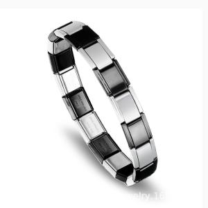 Stainless Steel Bracelet DIY Charm 9MM Link Bracelet-Black and Silver