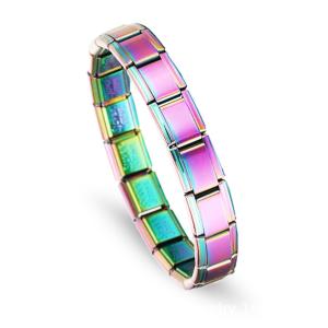 Stainless Steel Bracelet DIY Charm 9MM Link Bracelet-Colorful