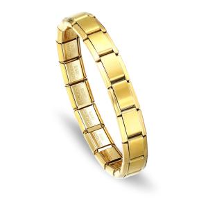 Stainless Steel Bracelet DIY Charm 9MM Link Bracelet-Gold