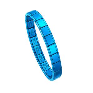 Stainless Steel Bracelet DIY Charm 9MM Link Bracelet-Ligh Blue