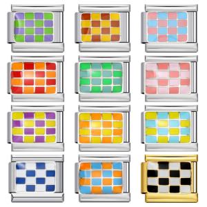 Fashion colored checkerboard series Italian module bracelet