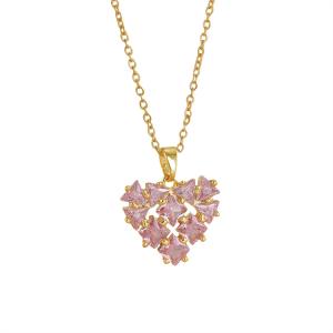 Light luxury full diamond internet celebrity peach heart necklace, women's popular zircon jewelry, love pendant, versatile temperament, collarbone chain