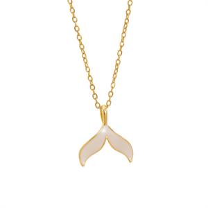 Amazon's foreign trade drip oil fish tail necklace, women's collarbone chain, niche design, simple temperament, jewelry accessories, and accessories