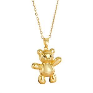 Bear pendant necklace accessories, fashionable personality, simple collarbone necklace accessories, creative necklace