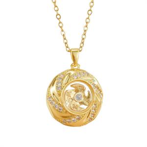 Wind and water rise, Thailand's best-selling windmill necklace plated with 18k gold and inlaid with diamonds pendant