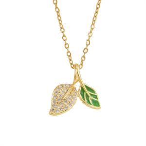 Sweet Leaf Necklace for Students, High Grade, Super Flash Pendant for Girls, Light Luxury, niche, Fashion, Versatile, Collar Chain