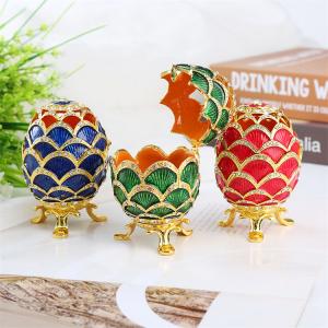 European Style Metal Egg Jewelry Box, Creative Home Decoration, Jewelry Storage Box, Pearl Treasure Box, Gift