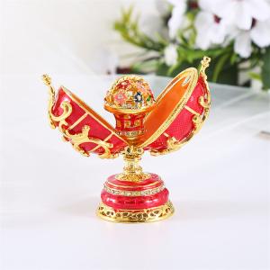 European Easter Egg Ring Box, Enamel Painted Diamond Inlaid Metal Crafts, Gift Ornaments, Directly Supplied By The Manufacturer