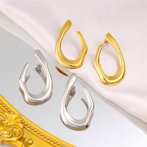 Titanium steel gold-plated earrings with irregular shapes, exaggerated personalities, elegant and versatile earrings and earrings