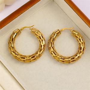 Fashionable new personalized round earrings for women, light luxury and versatile temperament, stainless steel hollow earrings and earrings
